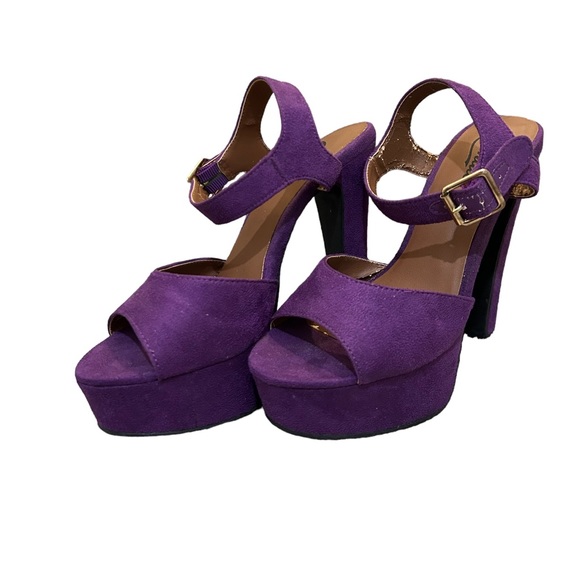 Candie's Shoes - Candies Purple Suede Platform Size 7.5